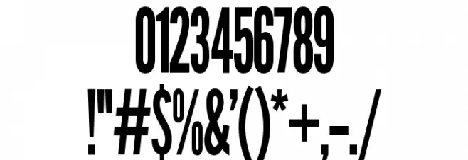 Warsaw Gothic Condensed Font OTHER CHARS