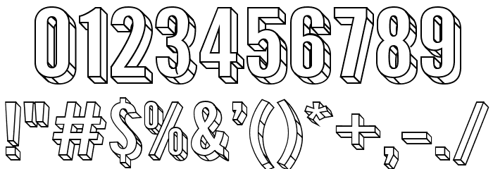 Warsaw Gothic Extended 3D Font OTHER CHARS