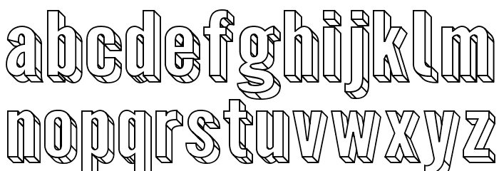 Warsaw Gothic Extended 3D Font LOWERCASE