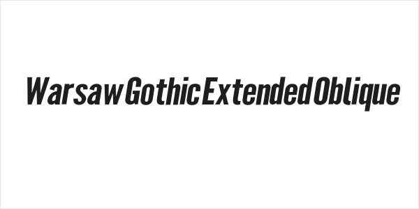Warsaw Gothic Extended Oblique Logo