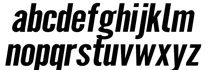 Warsaw Gothic Extended Oblique Font LOWERCASE