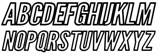 Warsaw Gothic Extended Outline Oblique フォント 大文字
