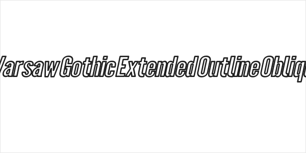 Warsaw Gothic Extended Outline Oblique Logo