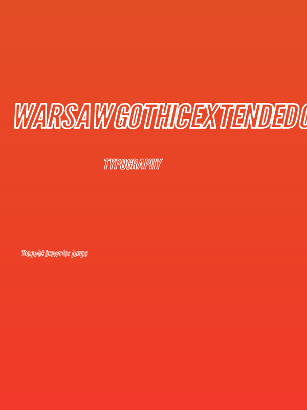 Warsaw Gothic Extended Outline Oblique Poster