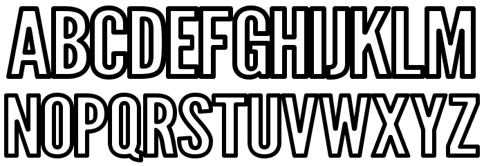 Warsaw Gothic Extended Outline Font UPPERCASE