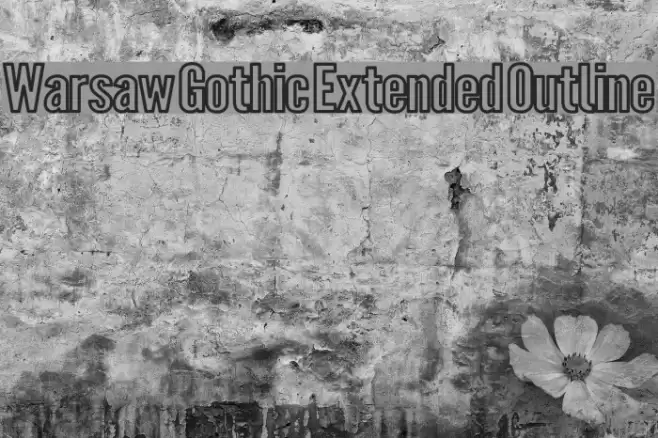 Warsaw Gothic Extended Outline Шрифта examples