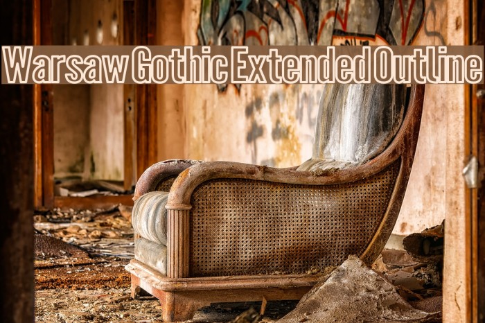 Warsaw Gothic Extended Outline Schriftart examples