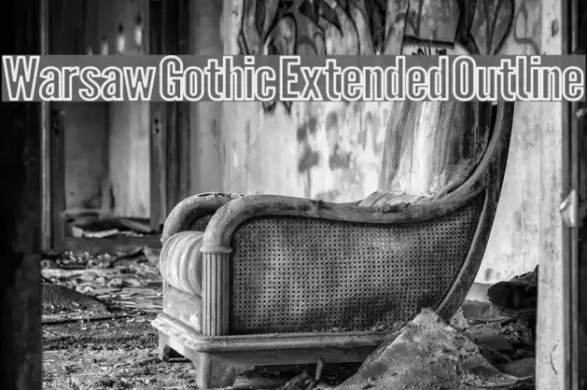 Warsaw Gothic Extended Outline Шрифта examples