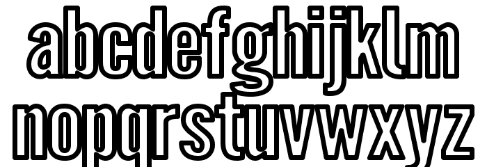 Warsaw Gothic Extended Outline Schriftart Kleinbuchstaben