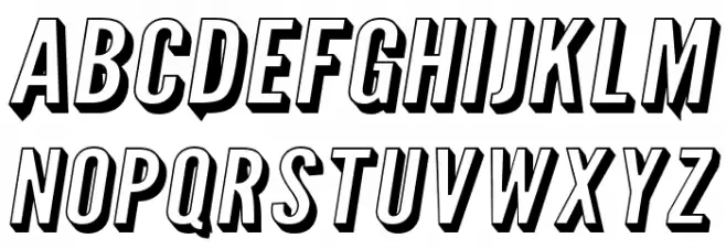 Warsaw Gothic Extended Shadow Oblique Schriftart Groß