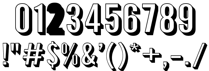 Warsaw Gothic Extended Shadow Font OTHER CHARS