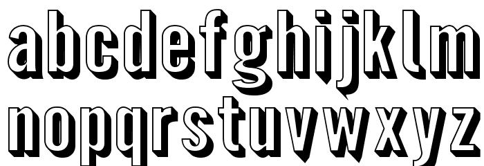 Warsaw Gothic Extended Shadow Font LOWERCASE