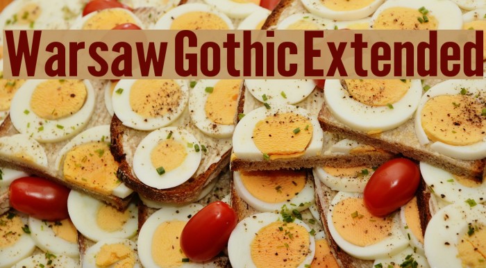 Warsaw Gothic Extended Font examples