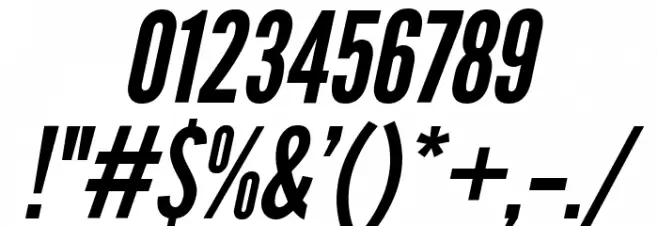 Warsaw Gothic Oblique Font OTHER CHARS