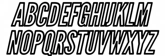 Warsaw Gothic Outline Oblique 字体 大写