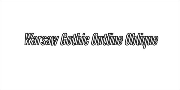 Warsaw Gothic Outline Oblique Logo