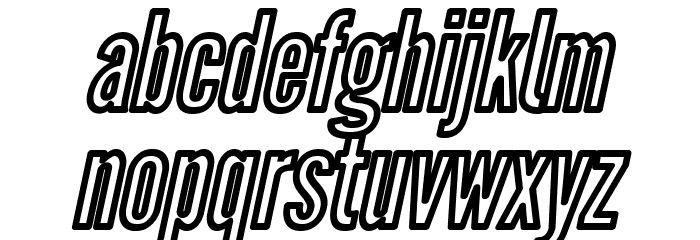 Warsaw Gothic Outline Oblique Font LOWERCASE