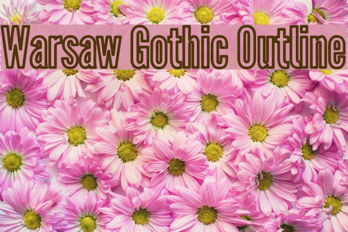 Warsaw Gothic Outline Font examples