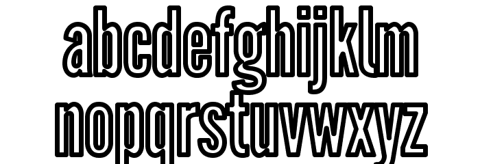 Warsaw Gothic Outline Font LOWERCASE