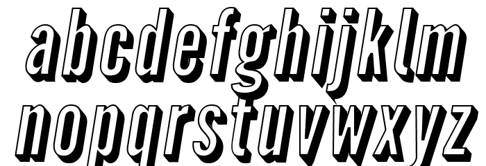 Warsaw Gothic Shadow Oblique Font LOWERCASE