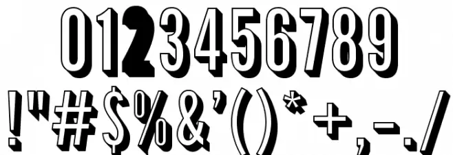 Warsaw Gothic Shadow Font OTHER CHARS