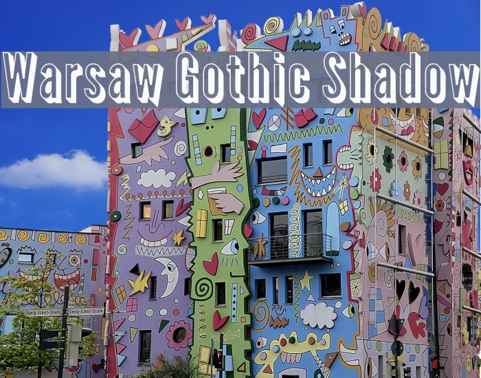 Warsaw Gothic Shadow Font examples