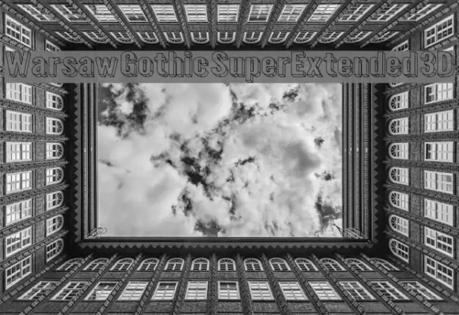 Warsaw Gothic SuperExtended 3D Font examples