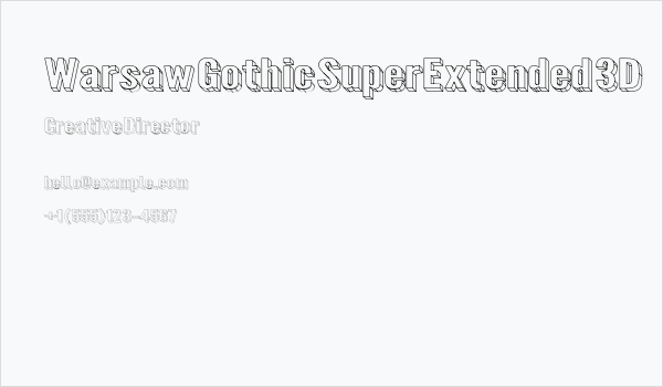 Warsaw Gothic SuperExtended 3D Business Card