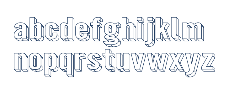 Warsaw Gothic SuperExtended 3D Lowercase