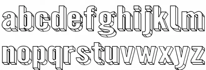 Warsaw Gothic SuperExtended 3D Font Litere mici