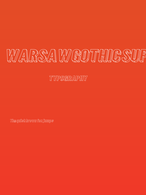 Warsaw Gothic SuperExtended Oblique 3D Poster