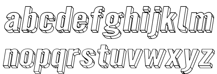 Warsaw Gothic SuperExtended Oblique 3D Schriftart Kleinbuchstaben