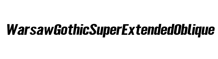 Warsaw Gothic SuperExtended Oblique  Free Fonts Download