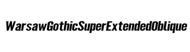 Warsaw Gothic SuperExtended Oblique  Скачать бесплатные шрифты