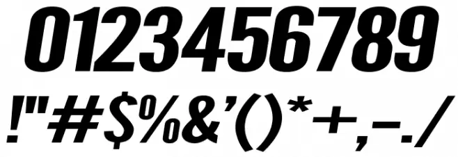 Warsaw Gothic SuperExtended Oblique Font OTHER CHARS