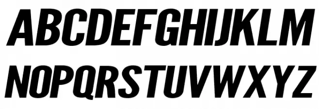 Warsaw Gothic SuperExtended Oblique फ़ॉन्ट अपरकेस