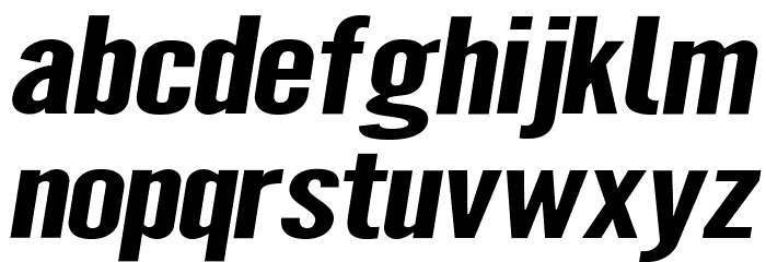 Warsaw Gothic SuperExtended Oblique Font LOWERCASE