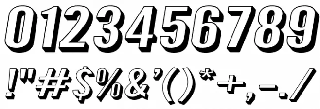 Warsaw Gothic SuperExtended Shadow Oblique Fonte OUTROS PERSONAGENS