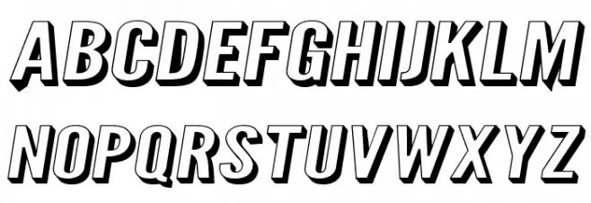 Warsaw Gothic SuperExtended Shadow Oblique Schriftart Groß