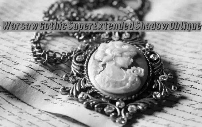 Warsaw Gothic SuperExtended Shadow Oblique Fonte examples