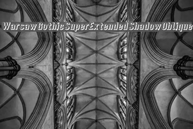 Warsaw Gothic SuperExtended Shadow Oblique Fonte examples