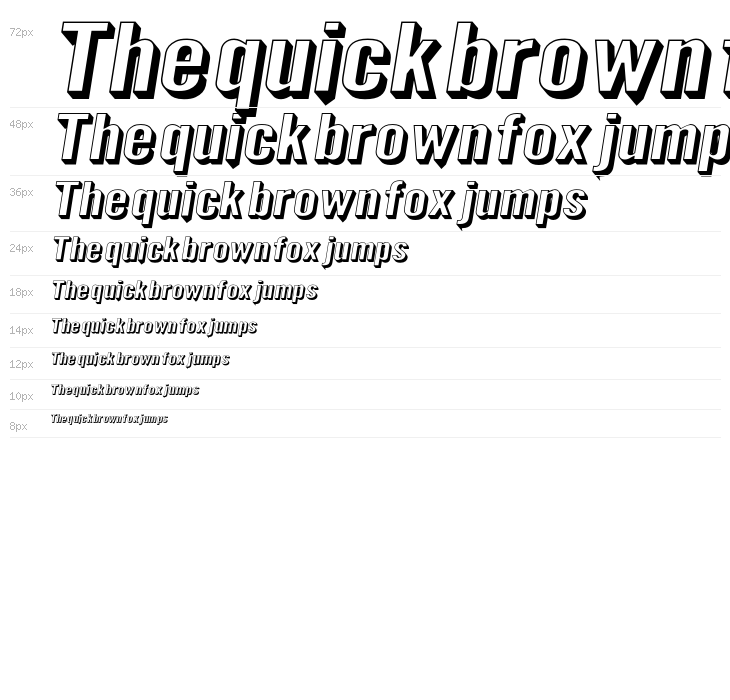 Warsaw Gothic SuperExtended Shadow Oblique Waterfall