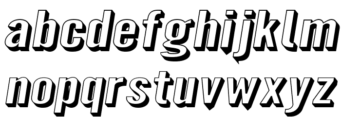 Warsaw Gothic SuperExtended Shadow Oblique Fonte MINÚSCULAS
