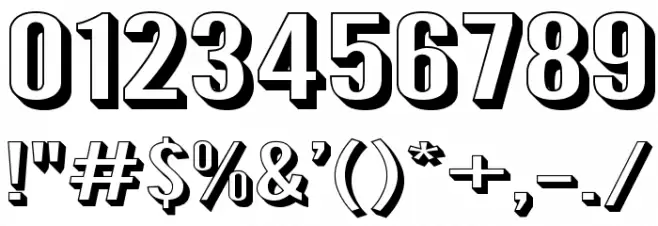 Warsaw Gothic SuperExtended Shadow Font OTHER CHARS