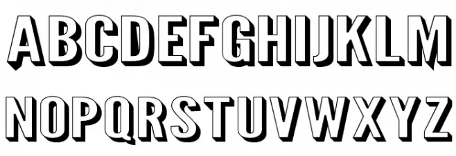 Warsaw Gothic SuperExtended Shadow Font Litere mari