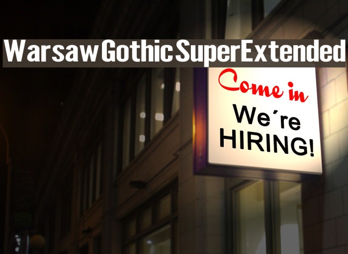 Warsaw Gothic SuperExtended Font examples