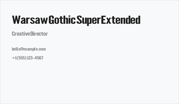 Warsaw Gothic SuperExtended Business Card