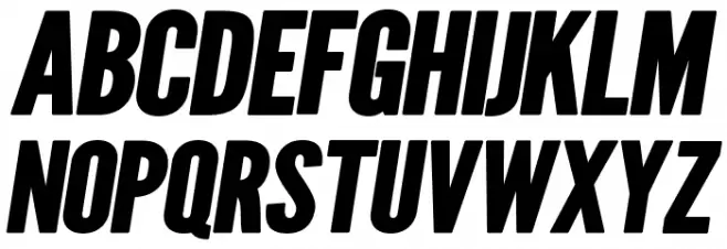 Warsaw Gothic Woodtype Oblique 字体 大写