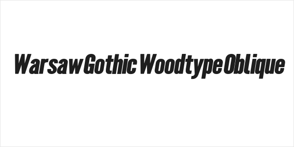 Warsaw Gothic Woodtype Oblique Logo