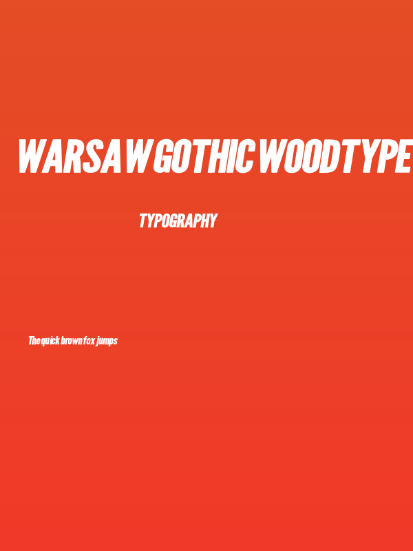Warsaw Gothic Woodtype Oblique Poster